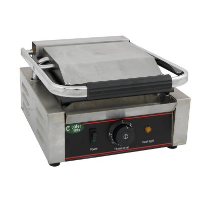 Single Panini Press 1.8kW - Commercial Toasted Sandwich Maker - Flat Top Grill