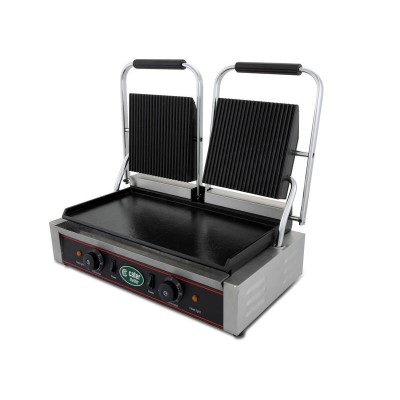 Double Panini Press 3.6kW - Commercial Toasted Sandwich Maker - Griddle Grill