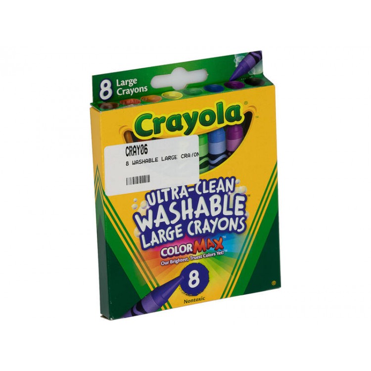 CRAYOLA Large Coloured Crayons 8 Pack Washable