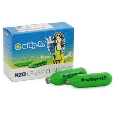 N2O Cream Chargers 10 Pack WHIP-IT Nitrous Oxide Cannisters