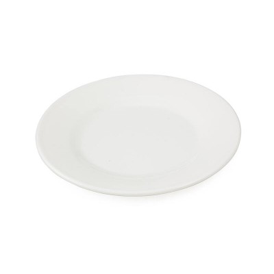 Wide Rimmed Round Dinner Plate White Melamine 23cm