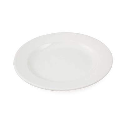 Wide Rimmed Round Dinner Plate White Melamine 24cm