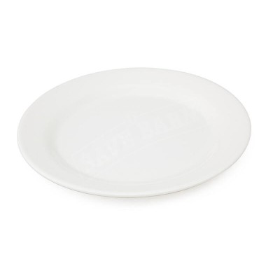 Wide Rimmed Round Dinner Plate White Melamine 26.5cm