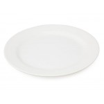 Wide Rimmed Round Dinner Plate White Melamine 29cm