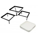 3 Tier Square Plate Stand | 3x Ceramic Food Platter | Commercial Tableware