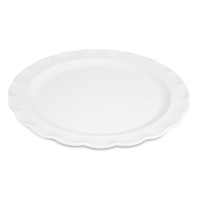 Round Plate Melamine Large White 40cm / 16"