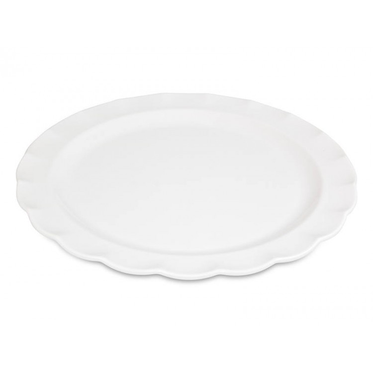 Round Plate Melamine Large White 40cm / 16"