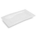 Rectangle Melamine Platter White - Wavy 38cm / 15"