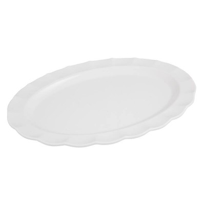 Long Oval White Platter Curved Edge Design Melamine 45.5cm / 18"