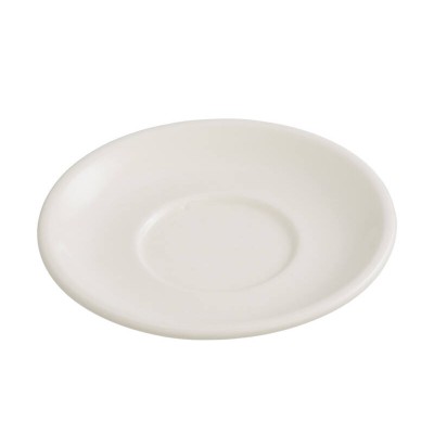 14cm Glazed Porcelain Saucer - Cream White, Side Plate - ROCKINGHAM