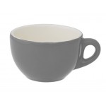 300ml Latte Cup & Saucer - Grey, Glazed Porcelain
