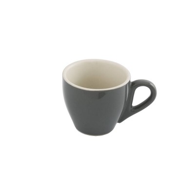 100ml Espresso Coffee Cup - Silver Ice & White Cream, Glazed Porcelain