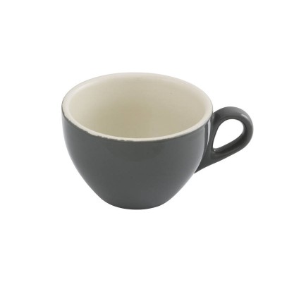 300ml Cafe Latte / Cappuccino Cup - Silver Ice & White Cream, Glazed Porcelain