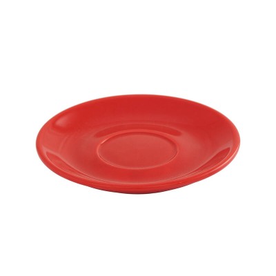 14cm Glazed Porcelain Saucer - Red, Side Plate