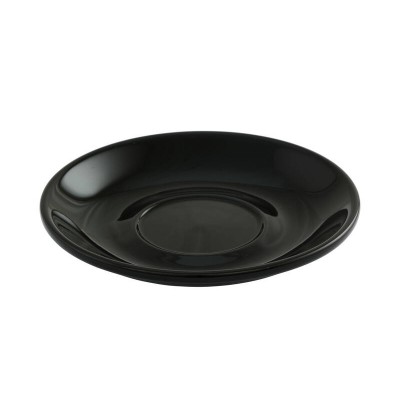 15cm Glazed Porcelain Saucer - Black, Side Plate