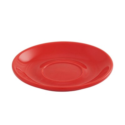 15cm Glazed Porcelain Saucer - Red, Side Plate