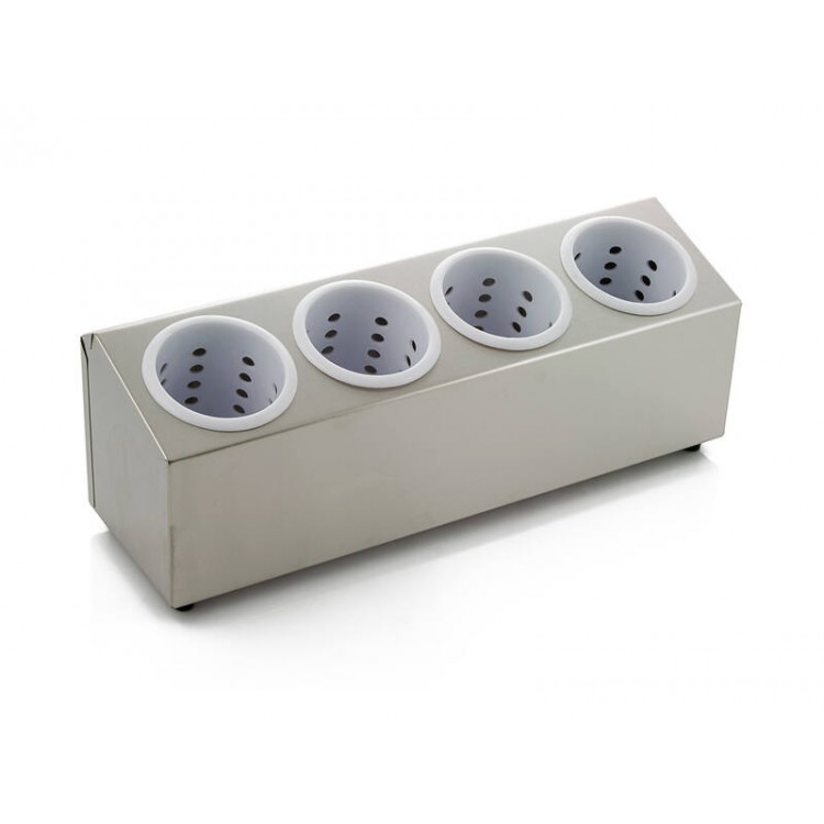 Cutlery Holder Retail S/S Cutlery Bins x4 in Stand