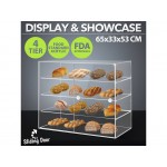 4-Tier Cake & Bakery Display Cabinet - Food Grade Clear Acrylic 65cm