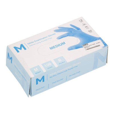 Powder Free Nitrile Gloves - Medium  - Food Safe, Latex Free - 100 Pack