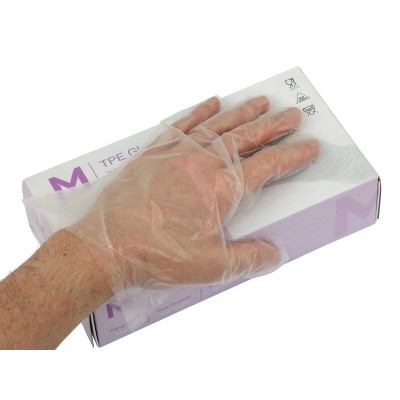 Clear TPE Powder Free Gloves -  Latex Free - X Large 200 Pack