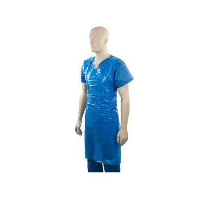 Disposable Aprons HD. 50/pack. Poly 40mu Food Grade. 800mm x 1250mm - Blue