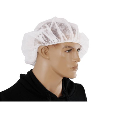 50 Pack Disposable Hats - Bouffant Style - White