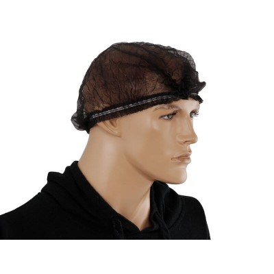 100 Pack Disposable Hats - Crimp Style - Black