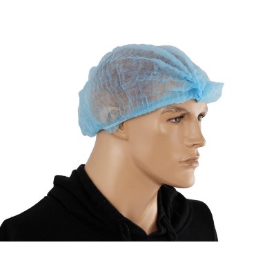 100 Pack Disposable Hats - Crimp Style - Blue