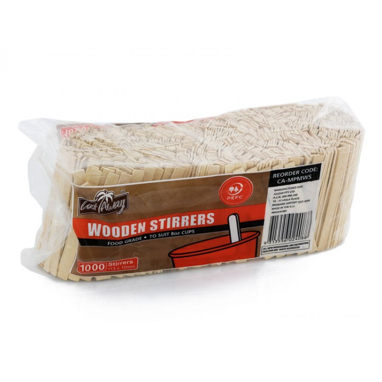 Wooden Stirrers 1000 Pack 113x10mm