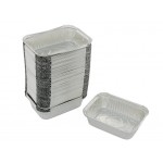 Hot Food Foil Containers Rectangle 100pcs - Medium 19cmW x 14cmD x 4.8cmH