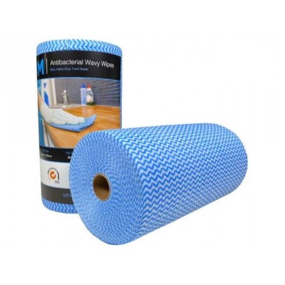 45m Antibacterial Cleaning Wipes - 90 Heavy Duty Sheets - 30cm x 50cm - Blue