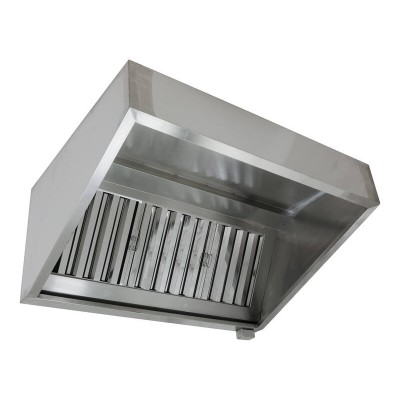 1.5m Stainless Steel 30° Angled Extractor Hood - 3 Grease Filters