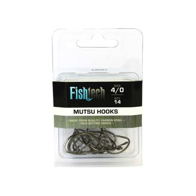 Mutsu Fishing Hooks - Size 4/0 - Pack of 14 - FISHTECH