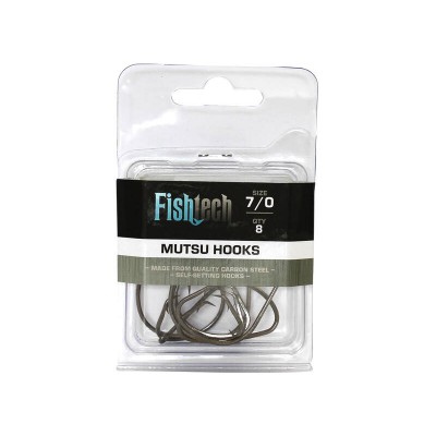 Mutsu Fishing Hooks - Size 7/0 - Pack of 8 - FISHTECH