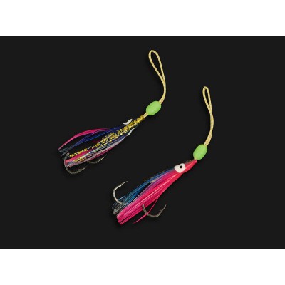 2.5cm 2 Pair Assist Hook Replacements Inchiku - Blue/Red Size 2