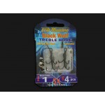 Treble Fishing Hooks 4 Pack - Size 1