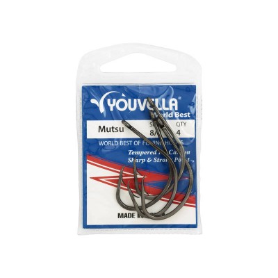 YOUVELLA Mutsu Hook 8/0 - 4 Pack - Size #8 Fishing Hooks
