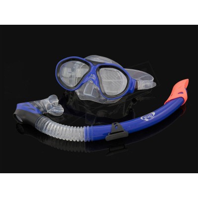 Mask and Snorkel Dive Set Silicon Blue - Junior