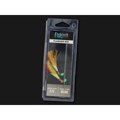 Beak Hook Flasher Rig Size 2/0 - 2 Fish Hooks - FISHTECH