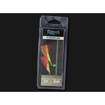 Beak Hook Flasher Rig Size 3/0 - 2 Fish Hooks - FISHTECH