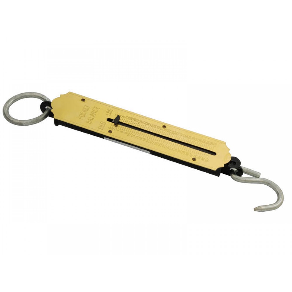 50kg / 112lb Fishing Scales - Hanging Brass Spring Scale