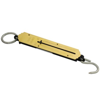 50kg / 112lb Fishing Scales - Hanging Brass Spring Scale