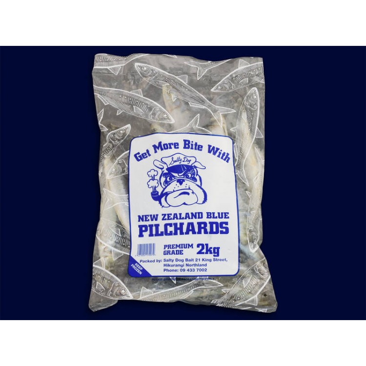 SALTY DOG NZ Blue Pilchards - Frozen Fishing Bait 2kg