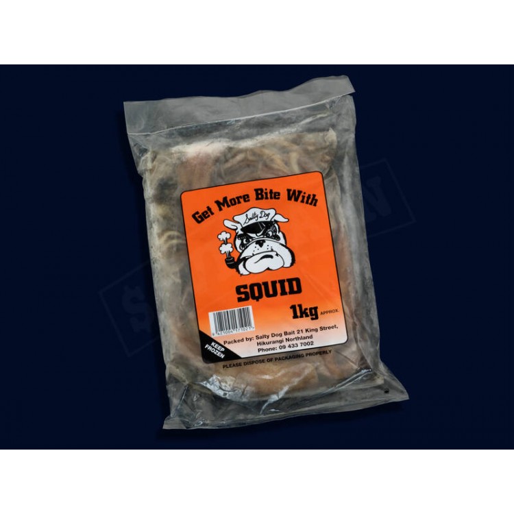 SALTY DOG Squid Flat Pack - Frozen Fishing Bait 1kg