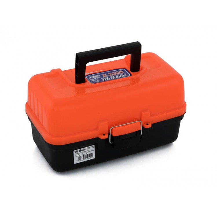 Tackle Box with 2 Fold Out Trays - Orange