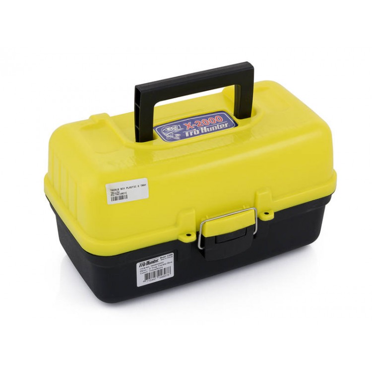 Tackle Box with 2 Fold Out Trays - Yellow