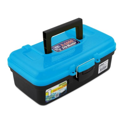 Fishing Tackle Box with 1 Fold-Out Tray - Blue | 6 Compartments | PRO-HUNTER