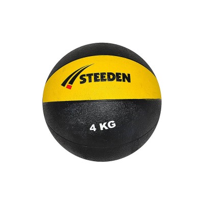4kg Medicine Ball - 22cm Heavy Duty Rubber Panel STEEDEN Gym Exercise Training
