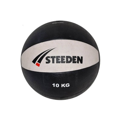 10kg Medicine Ball - 26cm Heavy Duty Rubber Panel STEEDEN Gym Exercise Training