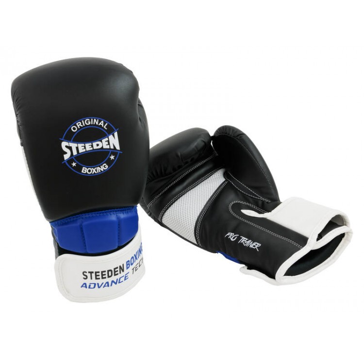 STEEDEN Boxing Gloves - 14oz Pro Trainer PU Spar Mitts - Boxer Sparring Training